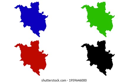 design silhouette of a map of the city of Poznan in Poland on a white background