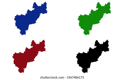 design silhouette map of the city of Santiago de Querétaro in Mexico