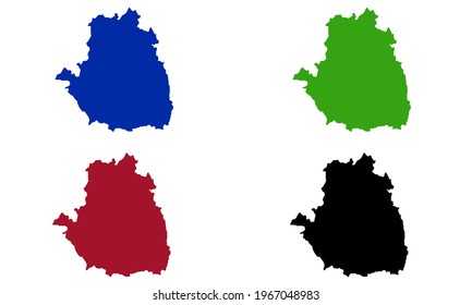 design silhouette of a map of the city of Tamale in northern Ghana with white background