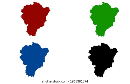 design silhouette map of the city of Yaroslavl in Russia with white background