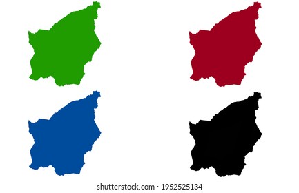 design of a silhouette of a map of the country of San Marino in Europe on a white background