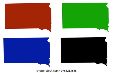 design silhouette of a map of Dakota in the United States of America with white background
