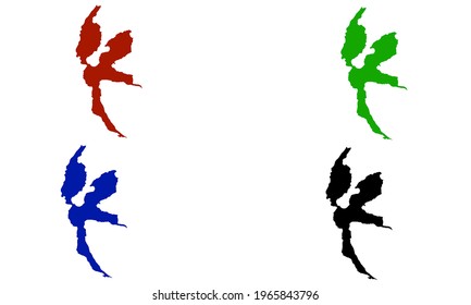 design silhouette map of Halmahera island in North Maluku, Indonesia with white background