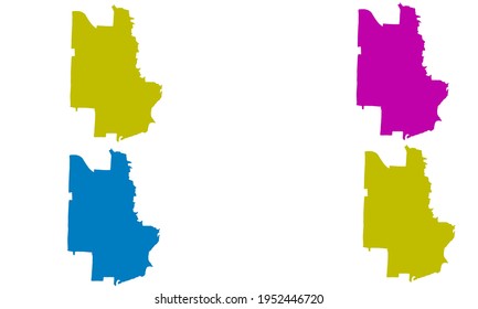 design silhouette map of Irving city in Texas, United States of America with white background