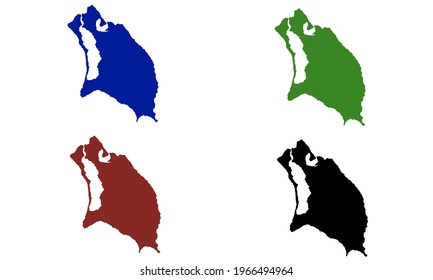 design silhouette map of Islands in Antigua and Barbuda in eastern Caribbean with white background