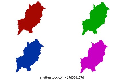 design silhouette map of Luang Prabang city in Laos with white background