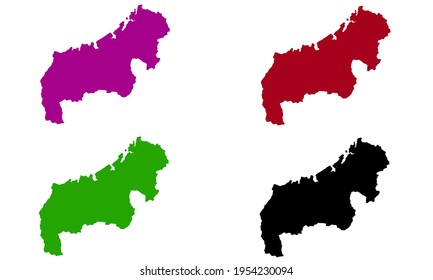 design silhouette of map of Mahajanga city in Madagascar on white background