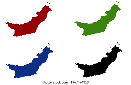 design silhouette map of North Sulawesi in North Sulawesi Indonesia with white background