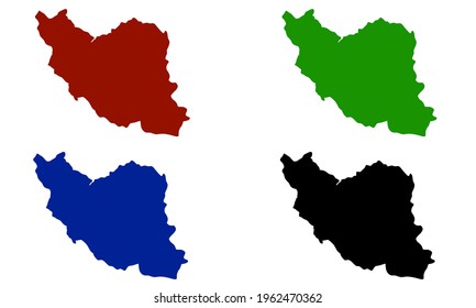 design silhouette map of Tehran city in iran with white background