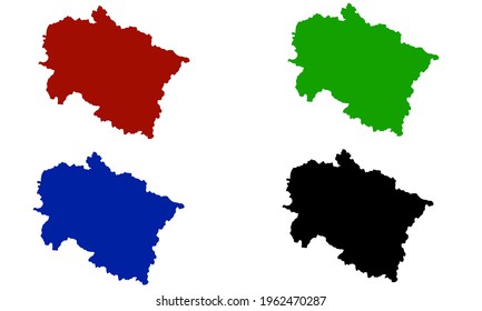 design silhouette map of Uttarakhand state in india with white background