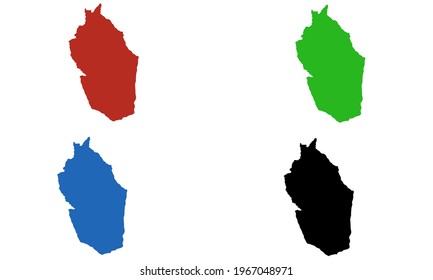 design silhouette map of Wajir County in kenya with white background