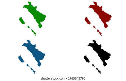 design silhouette map of West Sumatra in Indonesia with white background