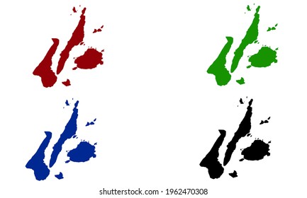 design silhouette of Middle Visayas map in Philippines with white background