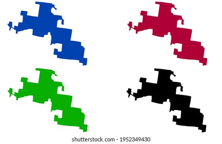 design silhouette of a Mountain View city map in Arkansas, United States of America on a white background