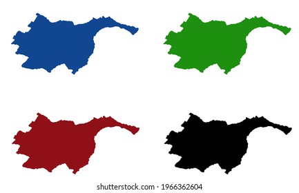 design silhouette of Thika city map in kenya on white background