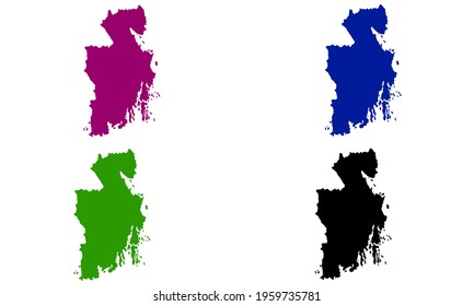 design of the silhouette of a Vestfold map of Norway on a white background