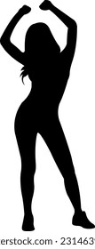 design silhouette women dancing vector