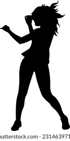 design silhouette women dancing vector