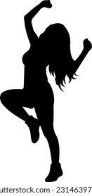 design silhouette women dancing vector