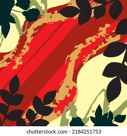 Design for silk scarf, shawl, bandana, hijab, pareo. Abstract print with floral ornaments.