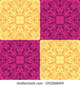 Design for silk shawl, scarf, headscarf, bandana, hijab. Print for textiles with abstract ornament. 