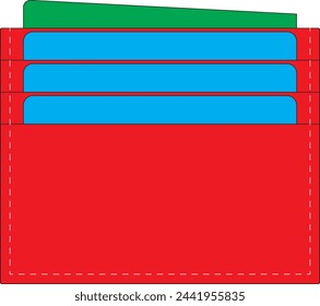 Diseño de cartera de tarjeta simple, se puede hacer de material de cuero.