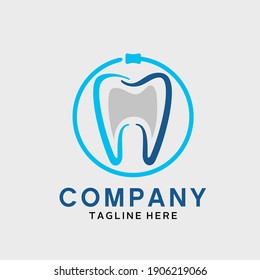 Design simple circle logo with tooth shape

