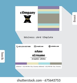 Design simple creative and clean business card template. Show front and back. Concept smart start up for business.