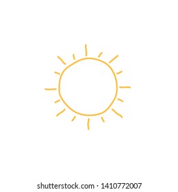 Design of simple hand drawing sun symbol
