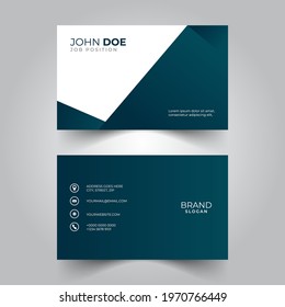 design of simple name card with dark blue color