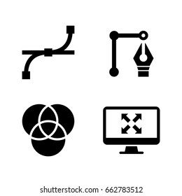 Design. Simple Related Vector Icons Set for Video, Mobile Apps, Web Sites, Print Projects and Your Design. Black Flat Illustration on White Background.