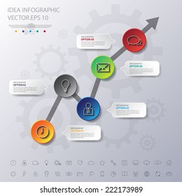 Design simple step number and line business icon timeline/graphic or website.Vector/EPS10.