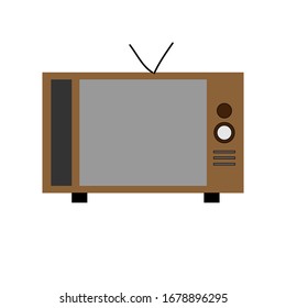 the design of a simple television image of the old days which was still made of wood