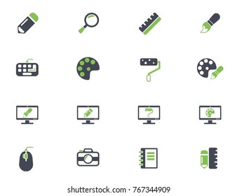 design simple vector icons in two colors
