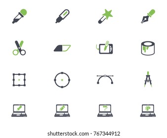 design simple vector icons in two colors