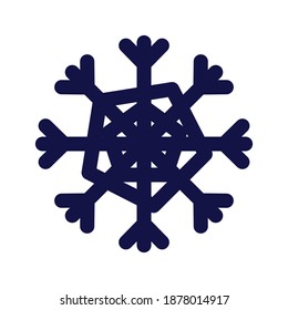Diseño de una simple línea de icono de cristal de la nieve vectorial