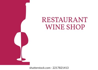 Design of a simple wine restaurant background. Vector illustration template of a wine shop.