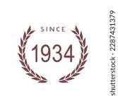Design of since 1934 message