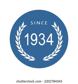 Design of since 1934 message