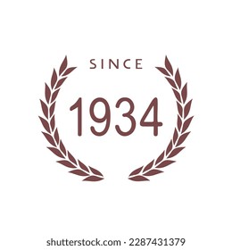 Design of since 1934 message