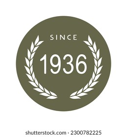 Design of since 1936 message