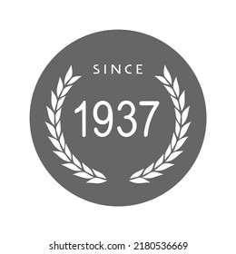 Design of since 1937 message
