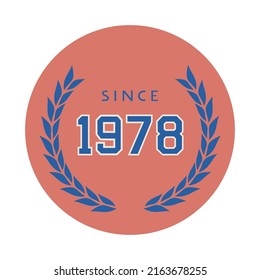 Design of since 1978 emblem