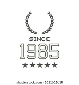 Design of since 1985 message