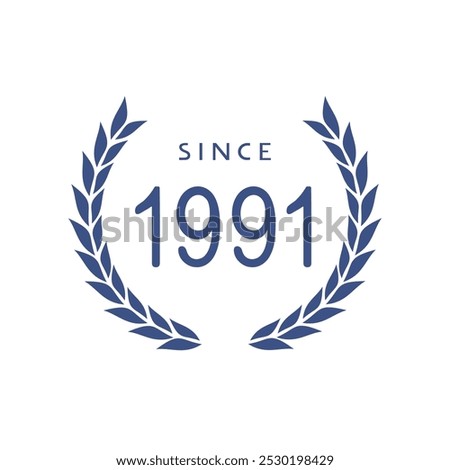 Design of since 1991 emblem