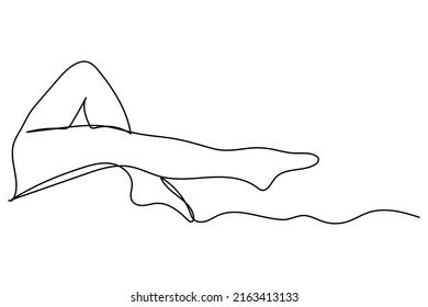 design single line hand drawn continuous line beautiful woman's feet