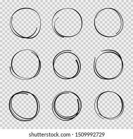 Design sketch hand drawn circle. Graphic round doodle in sketch style.Draft bubble of pencil. vector illustration eps10