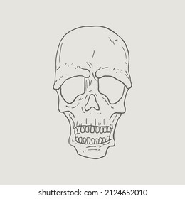 Design of skull hand draw