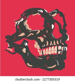 Design skull head halloween abstract illustration