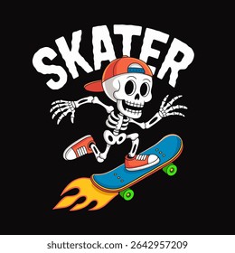 design of skull riding skateboard